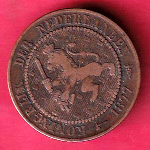 KONING E LJ DEB NEDERLANDEN 1877 2 1/2 cent– OO2452