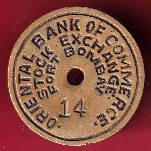 BANK TOKEN : ORIENTAL BANK OF COMMERCE STOCK EXCHANGE FORT BOMBAY 14 –@HUB1845