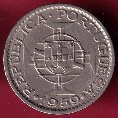 PORTUGUESE INDIA GOA 60 CENTAVOS 1959 COIN - S1741