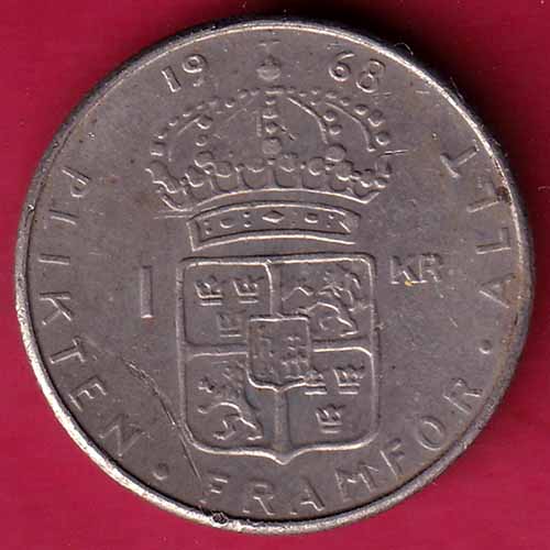 Gustaf VI Adolf Svepices Konung 1968 Piikten Framfor Alit 1 KR :- S2589