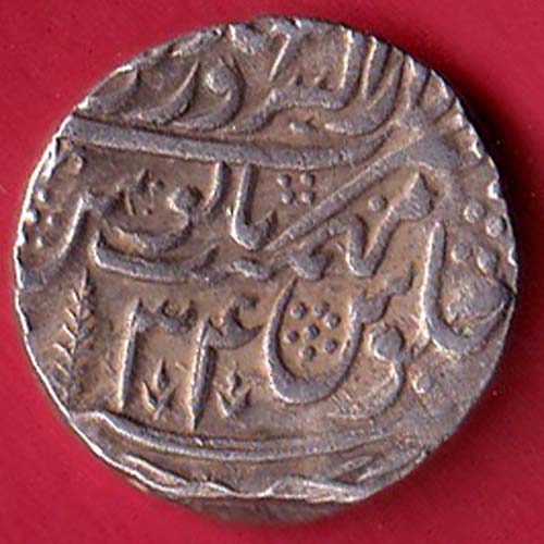 Maratha Conf. Ry 34 Shah Alam Saharanpur Mint One Rupee Rare Silver Coin – oo5529