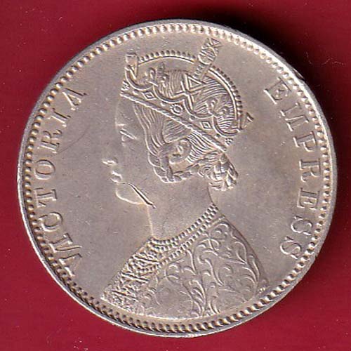 British india 1901 victoria empress one rupee scarce silver coin:- oo4008