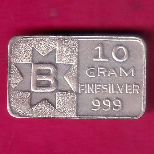 SILVER BAR : Weight– 9.98  gm 