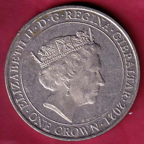 ELIZABETH II DEI-GRA REGINA. GIBRALTAR 2021 FIGHT THROUGH TO FINAL VICTORY one  CROWN – OO2556