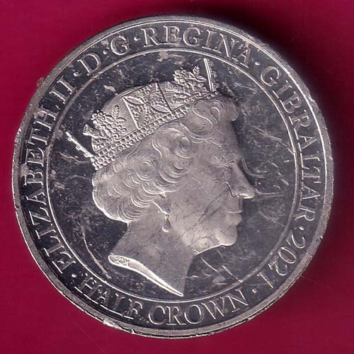 Gibraltar 2021 Elizabeth II D.G.REGINA HALF CROWN RARE COIN :- OO1269