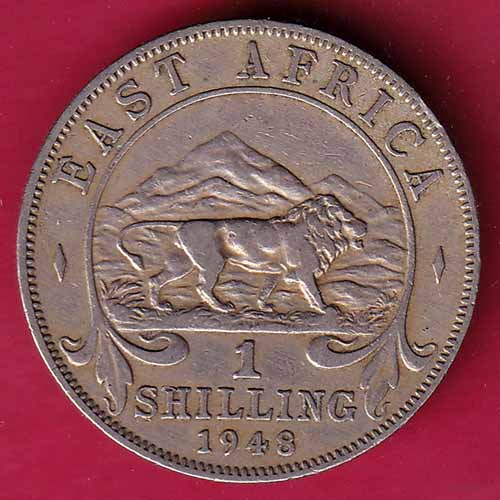 East Africa 1948 Georgivs Sextvs.Rex 1 Shilling –@HUB1465