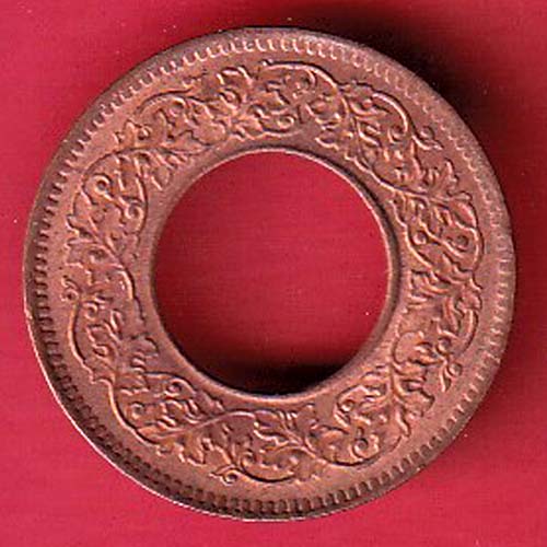 British india king george vi 1944 LAHORE MINT one pice copper coin :- OO3588