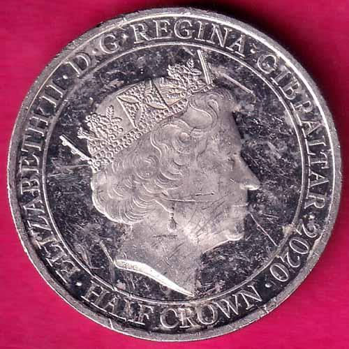 Gibraltar 2020 Elizabeth II D.G.REGINA HALF CROWN RARE COIN-OO559