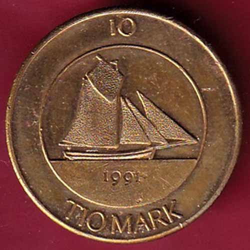 Finland 10 Markkaa Aland 1991 tio deler tio mark:- S2845
