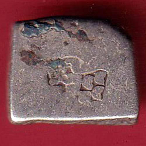 ancient cetral india copper punchmark ujjainy symbols on coin– oo3194