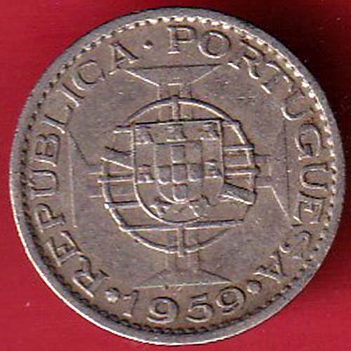 Portuguese India 60 Centavos 1959 coin:- OO3522