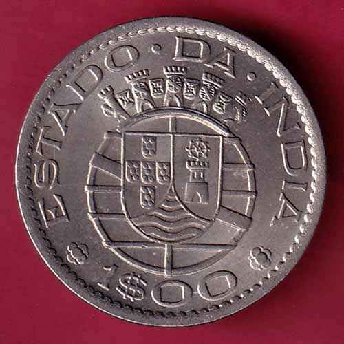 PORTUGUESE INDIA GOA 1 ESCUDO 1959 COIN –@HUB1548