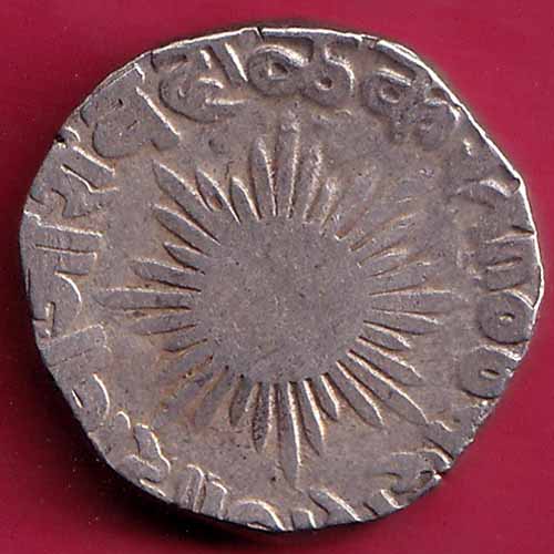 INDORE STATE SUN FACE INO SHAH ALAM II MALHAR RAO ONE RUPEE SILVER COIN–@HUB2277