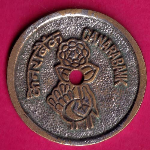 CANARA BANK MAIN BAZAAR KAPURTHALA RARE BANK TOKEN  :- OO2061