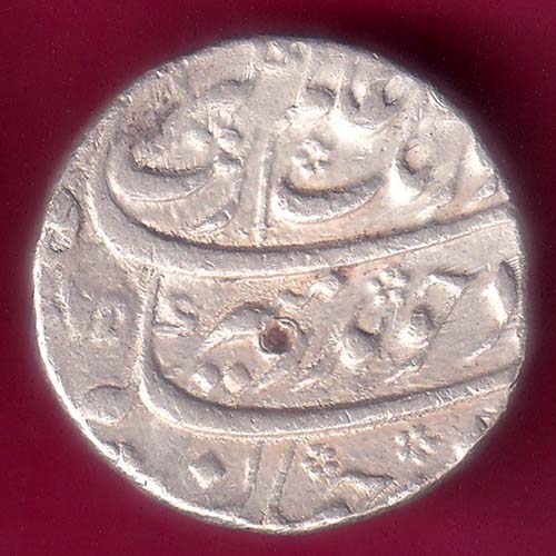 Mughal Aurangzeb Surat mint One Rupee Rare Silver Coin–@HUB3043