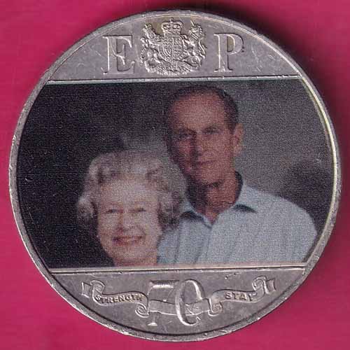 ELIZABETH II DEI-GRA REGINA. GIBRALTAR 2021 UNC one crown 70 Years Strength and Stay –@HUB2444