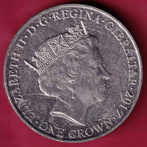 Elizabeth II D.G. Regina Gibraltar 2017 One Crown Lest We Forget  :- S2154