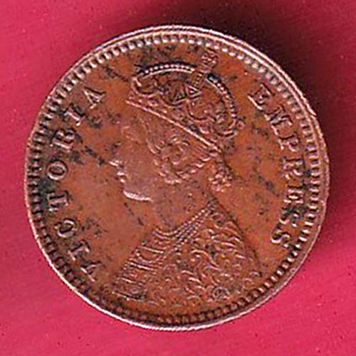 British india 1890 victoria empress 1/12 anna copper Coin:- oo2128