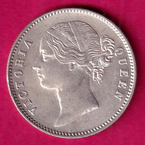 EAST INDIA COMPANY 1840 DIVIDED LEGEND VICTORIA QUEEN ONE RUPEE SILVER COIN@hub4859