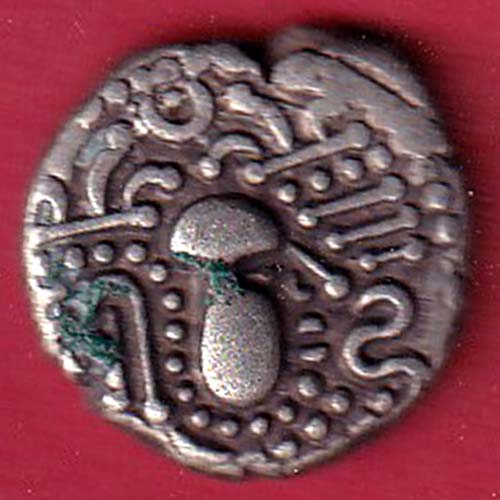 ANCIENT INDIA GADHAYA DYNASTY KING PORTRAIT COIN–OO5820