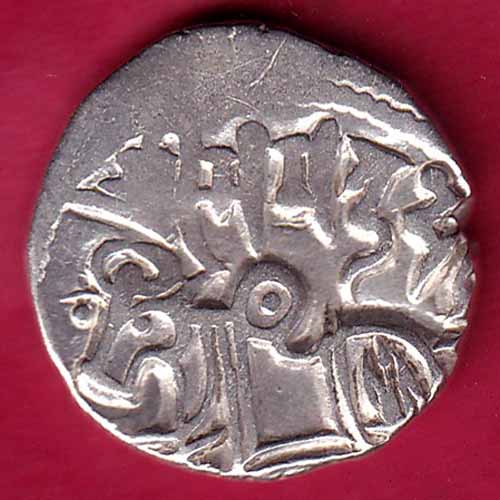 Hindushahia, kabul n gandhara silver drachma horseman n bill type coin–@HUB2317