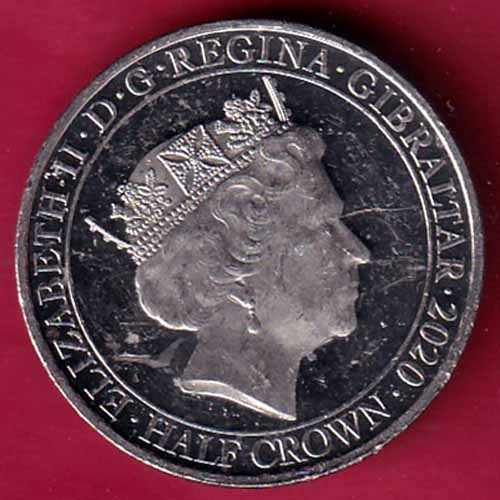 ELIZABETH II DEI-GRA REGINA. GIBRALTAR 2020 HALF CROWN NEWER WAS SO MUCH OWED BY SOMANYTO SO FEW–VA374