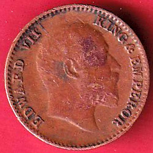 british india 1904 edward vii 1/12 anna copper coin– oo5852