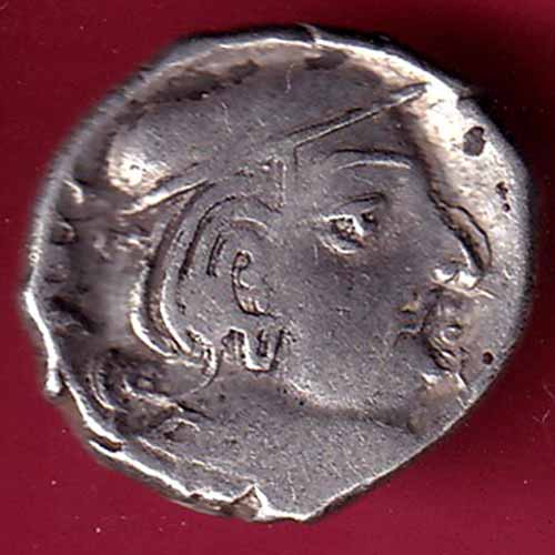 ANCIENT INDIA KSHATRAP DYNASTY KING PORTRAIT SILVER COIN :- S1295
