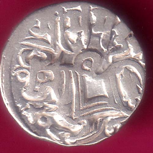 Hindushahia, kabul n gandhara silver drachma horseman n bull –@HUB2945