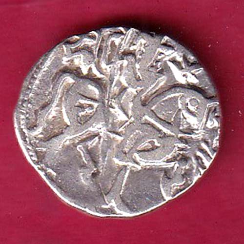 Hindushahia, kabul n gandhara silver drachma horseman n bull  – OO2569