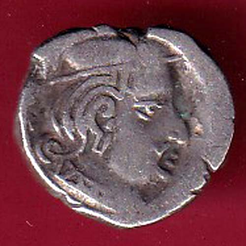 Ancient Western Kshatrap brockage Lakhi silver coin –@HUB4541
