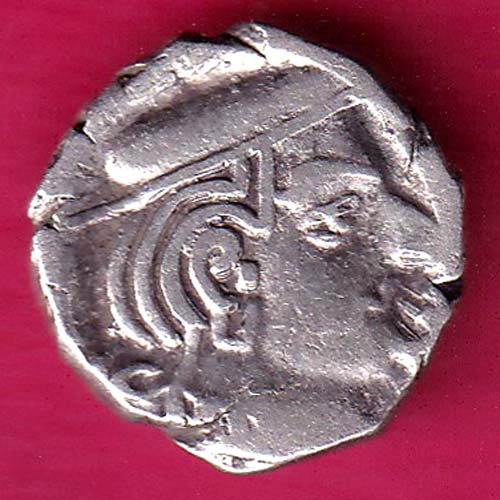 ANCIENT INDIA KSHATRAP DYNASTY KING PORTRAIT  SILVER  :- OO184