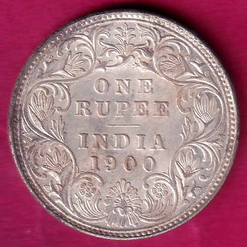 British india 1900 victoria empress one rupee scarce silver coin- VA836