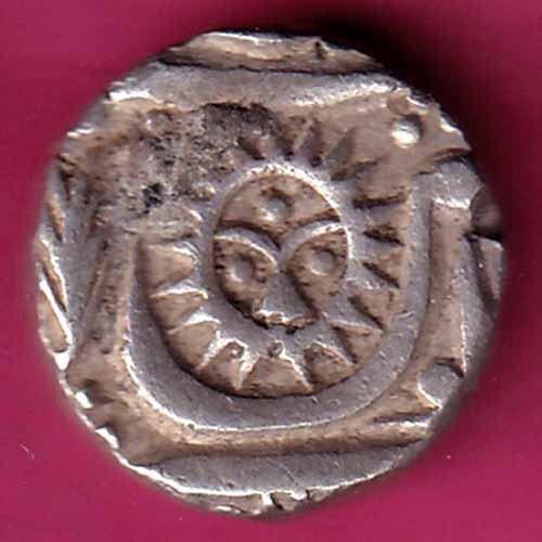 INDORE STATE SUN FACE INO SHAH ALAM II MALHAR RAO HALF RUPEE SILVER  – S1010