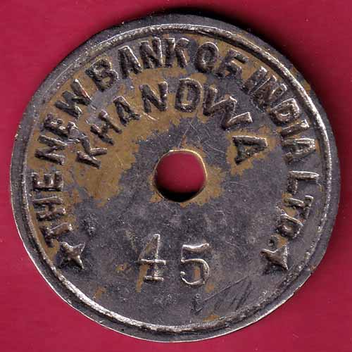 Bank Token :- The New Bank Of India Ltd. Khandwa [45] - S1728