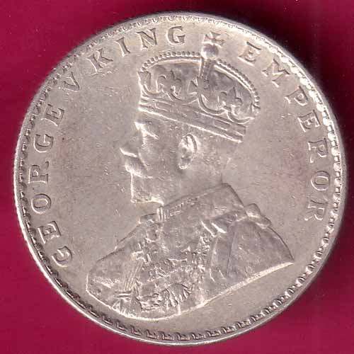 British India 1912 Bombay Mint George V king Emperor One Rupee –@HUB3875