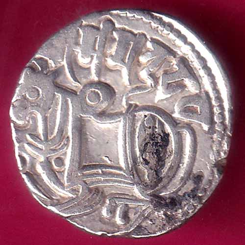 Hindushahia, kabul n gandhara silver drachma horseman n bull type coin :- OO1007