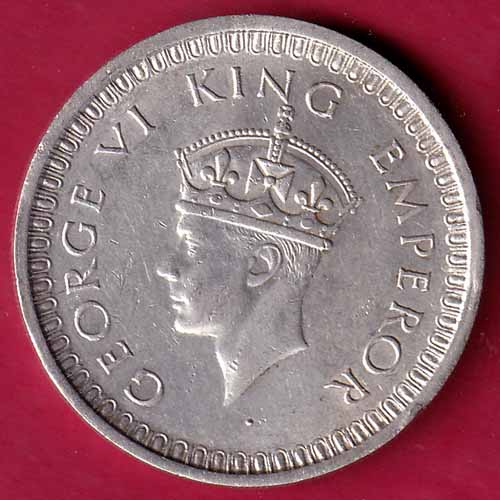 BRITISH INDIA 1942 BOMBAY MINT GEORGE VI ONE RUPEE BEAUTIFUL SILVER COIN – S2076