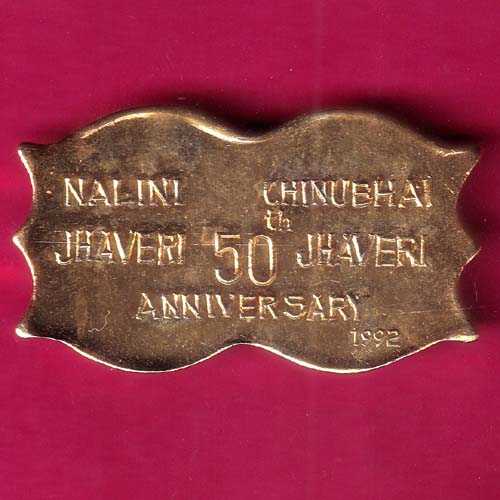 Bar :- Nalini Jhaveri Chinubhai JHaveri 50th Anniversary 1992 