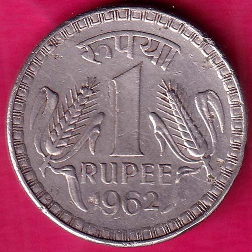 REPUBLIC INDIA 1962 ONE RUPEE –VA135