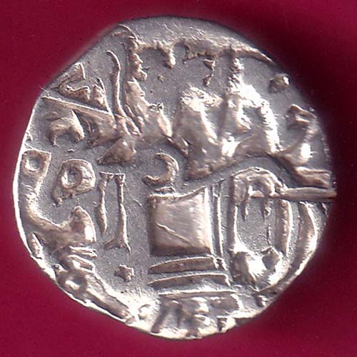 Hindushahia, Kabul & Gandhara Silver Drachma Horseman & Bull Type Coin  :- OO1043