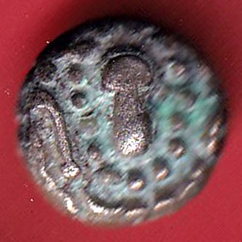 ANCIENT INDIA GADHAYA DYNASTY KING PORTRAIT COIN – oo3463