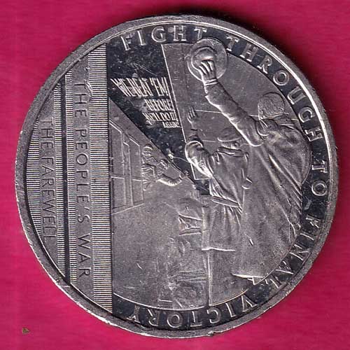 THE PEOPLES WAR THE FAREWELLFIGHT TROUGH TO FINAL VICTORY ELIZABETH II GIBRALTAR 2021 HALF CROWN –@HUB1962