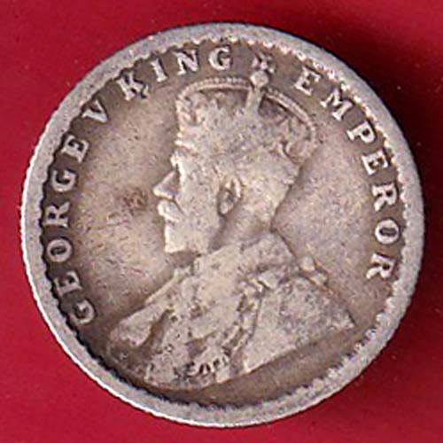 BRITISH INDIA 1916 BOMBAY MINT GEORGE VI KING 1/4 RUPEE SILVER COIN  oo5630