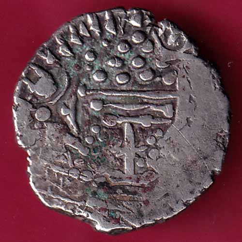 ANCIENT INDIA GADHAYA DYNASTY KING PORTRAIT COIN - S1369