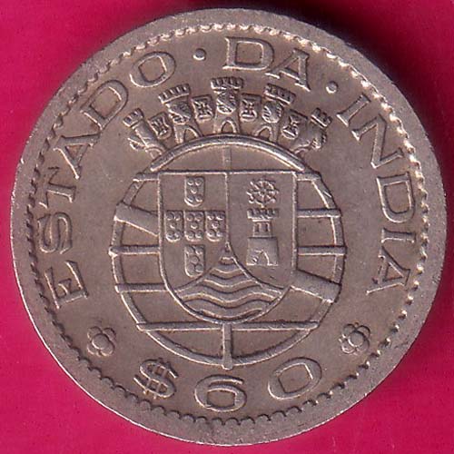 PORTUGUESE INDIA GOA 60 ESCUDO 1959 COIN –@HUB5711