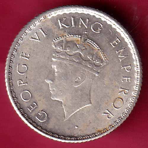 British India 1939 George vi King Emperor 1/4 Rupee -VA155