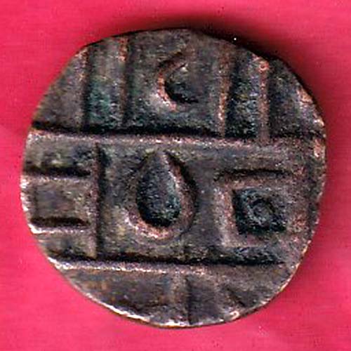 BHUTAN DEB Weight– 3.53 gm : HALF DEB COPPER COIN– OO2259