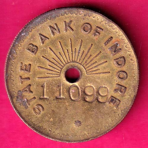 state bank of indore SBI rare bank token:- OO2007
