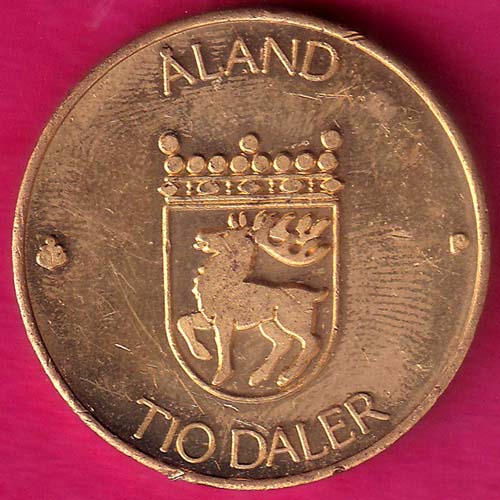 ALAND 1991 TIO MARK RARE COIN :- OO884